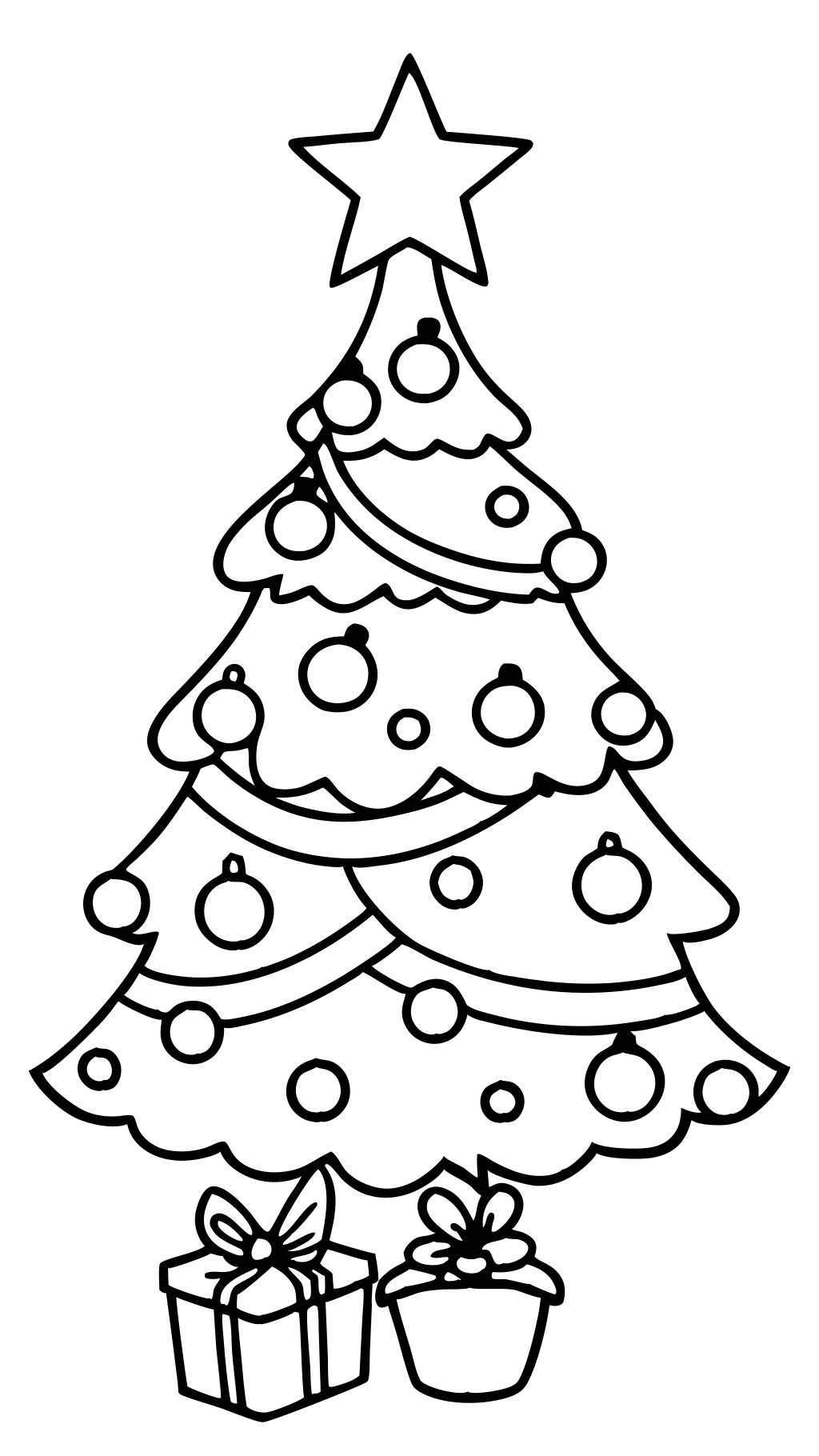 easy christmas tree coloring page